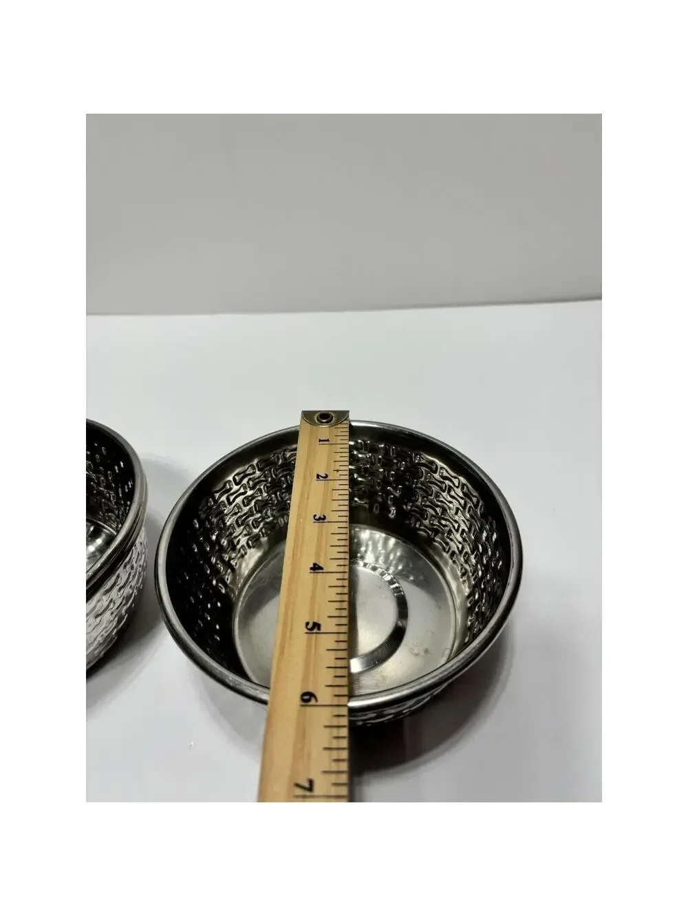 Dogit Silver Chrome Mini Bone Dog Bowls Set of 3 for Pets GUC As Is